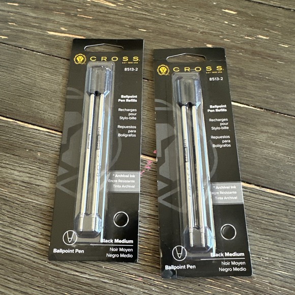 Cross Stitch Other - Cross Ballpoint Refill, Medium Black, 2 per card, (8513-2) 2 cards